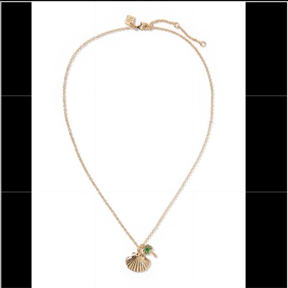 Banana Republic shell and palm tree charm necklace